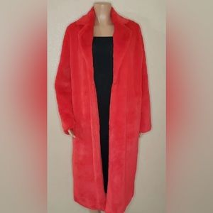 Womens Red Long Coat Size Small